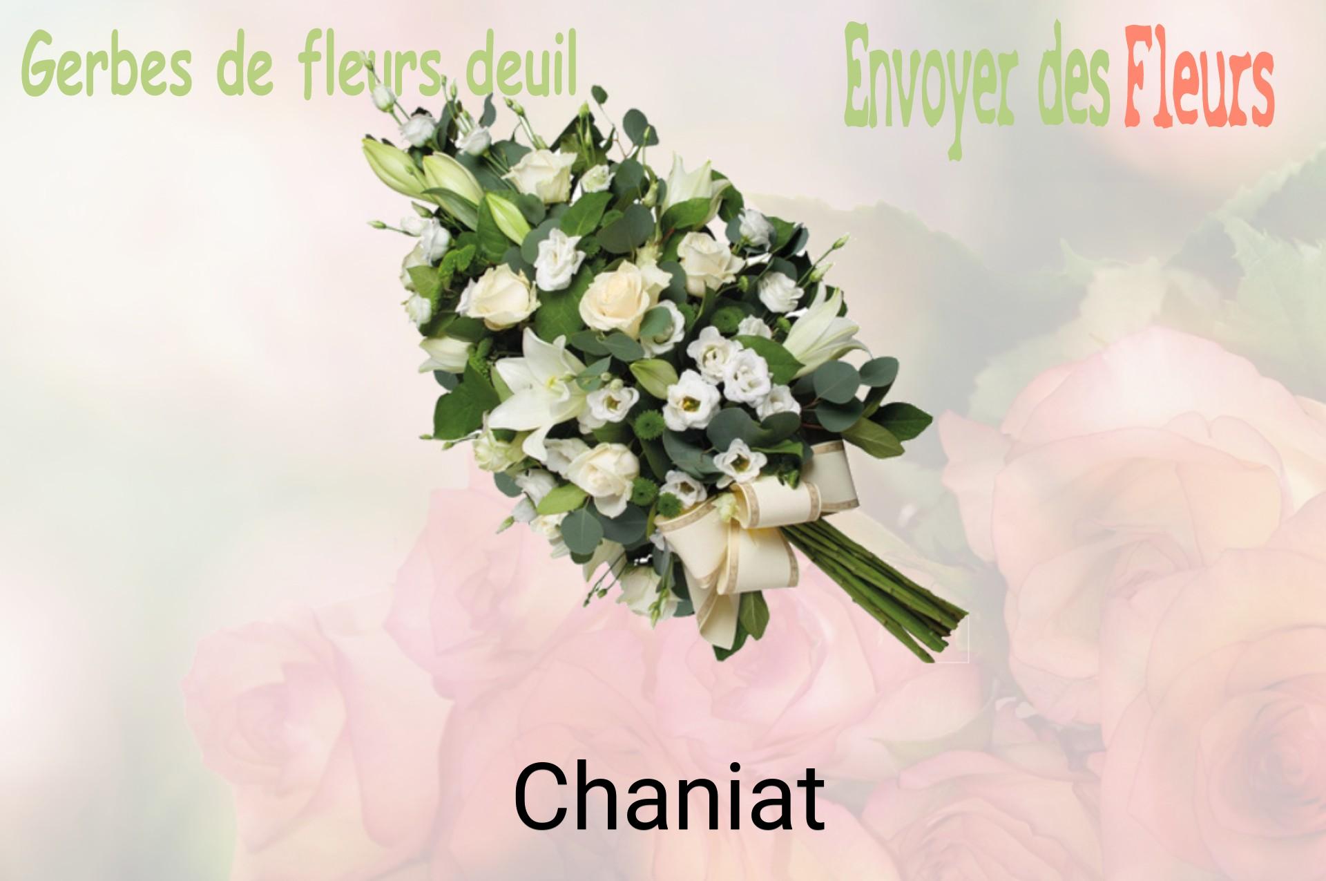 Gerbe de fleurs de deuil livrée à Chaniat